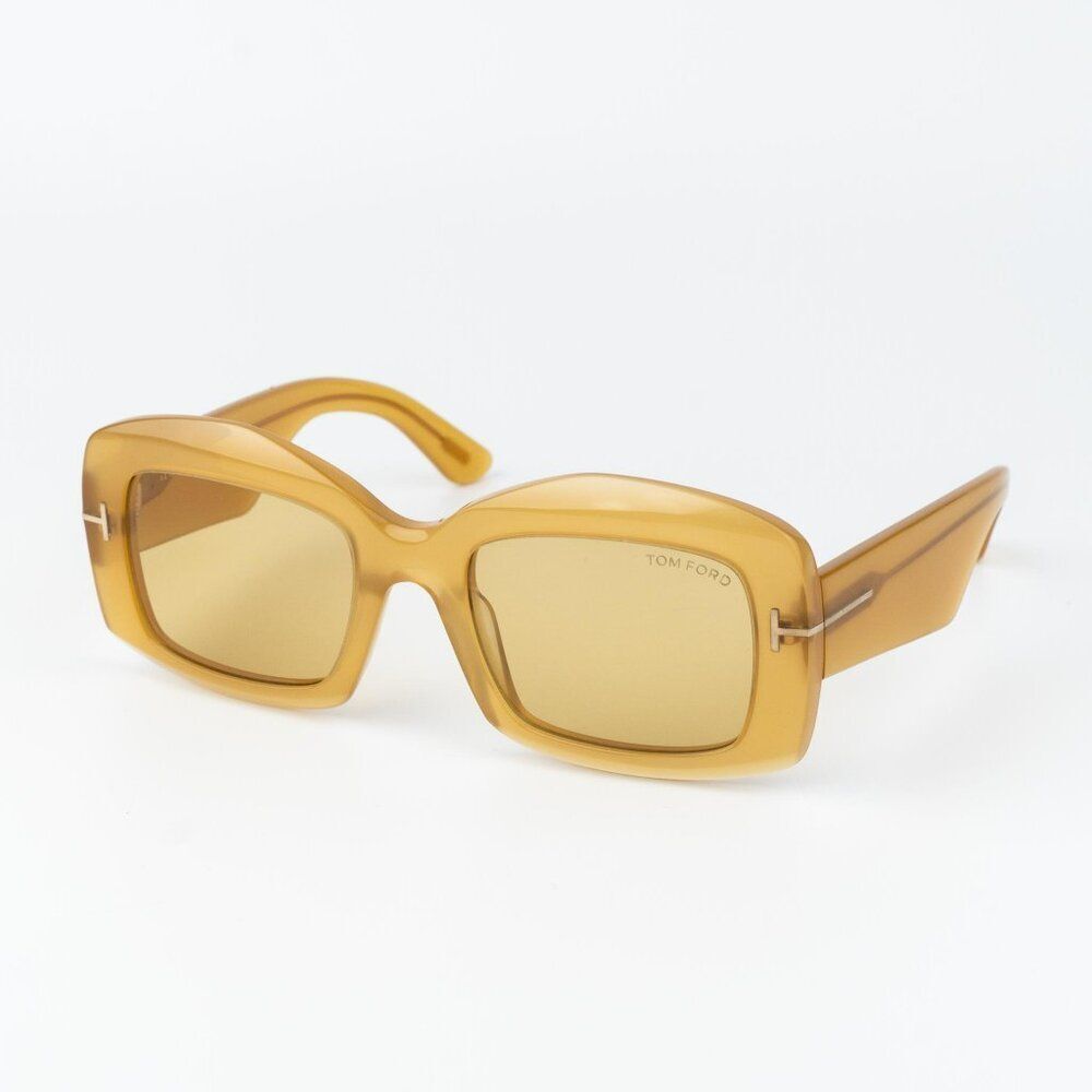 Tom Ford VENETIA Men Sunglasses Yellow Brown Rectangle FT1218 39E NEW AUTHENTIC